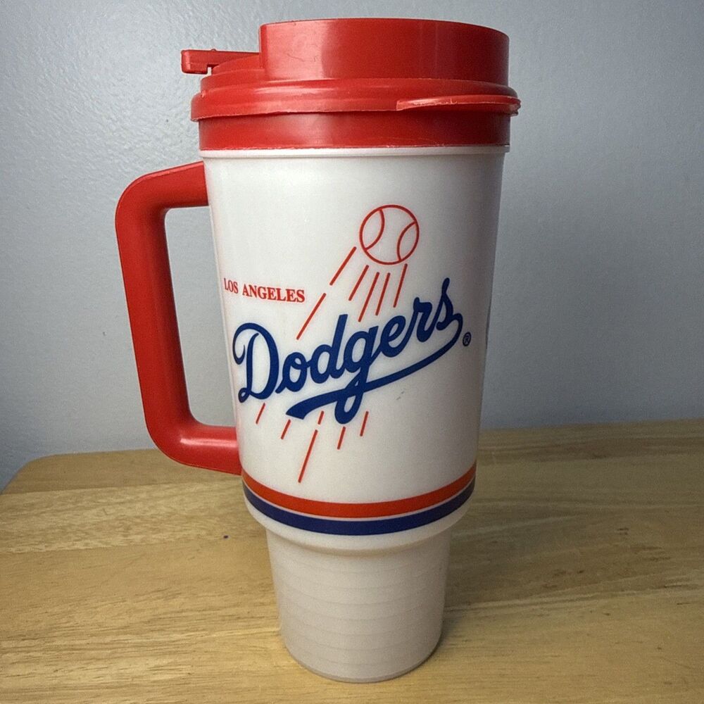 LA Dodgers Travel Mug Tumbler MLB 1997 Vintage Whitley Plastic Cup